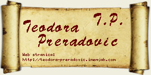 Teodora Preradović vizit kartica